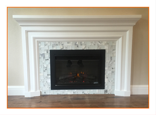 Trim and Tile Fireplace